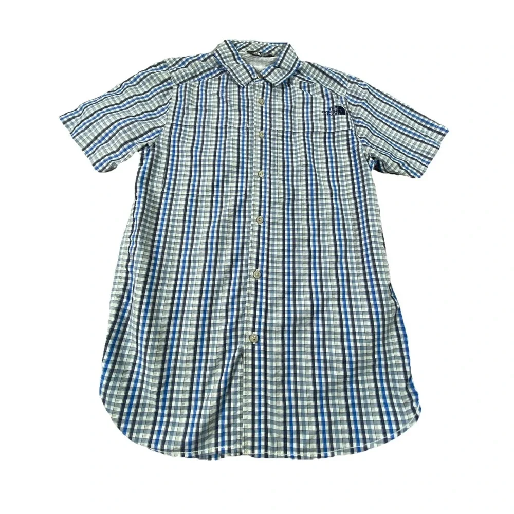 The North Face‎ Shirt Mens Small Blue Plaid Mesh Lined Fishing Outdoor Button Up